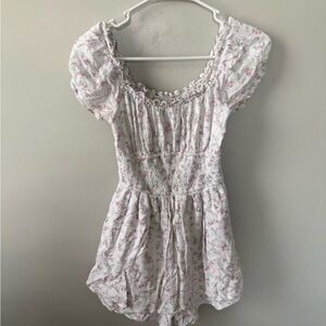 Hollister White and Pink Floral Dress